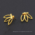 Pendientes de acero inoxidable Simple Girl Bar Stud Leaf